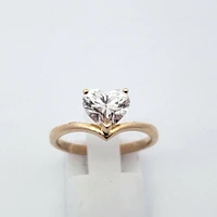 14K Yellow Gold 1.50 cttw Lab Grown Heart Diamond Solitare - / White
