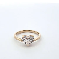 14K Yellow Gold 1.50 cttw Lab Grown Heart Diamond Solitare - / White