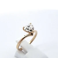14K Yellow Gold 1.50 cttw Lab Grown Heart Diamond Solitare - / White