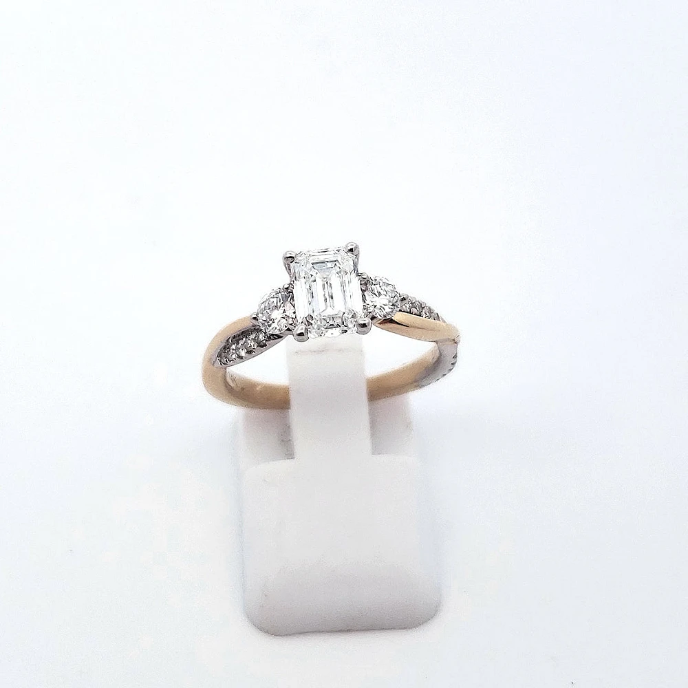 14K Yellow and White Gold 1.50 cttw Lab Grown Diamond Engagement Ring - /