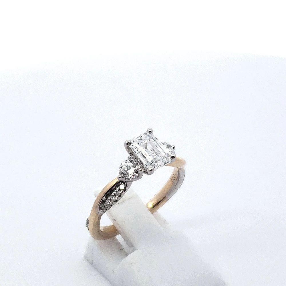 14K Yellow and White Gold 1.50 cttw Lab Grown Diamond Engagement Ring - /