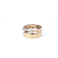 14K Yellow Gold 0.31cttw Diamond Cut Away Pave Ring