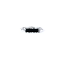 14K White Gold 0.24 Onyx & 0.06 cttw Diamond Ring