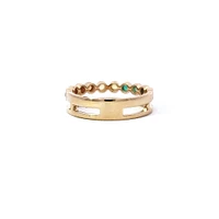14K Yellow Gold Rainbow Sapphire & Diamond Ring