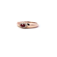 14K Rose Gold Marquise Ruby and Diamond Ring