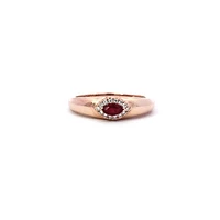 14K Rose Gold Marquise Ruby and Diamond Ring