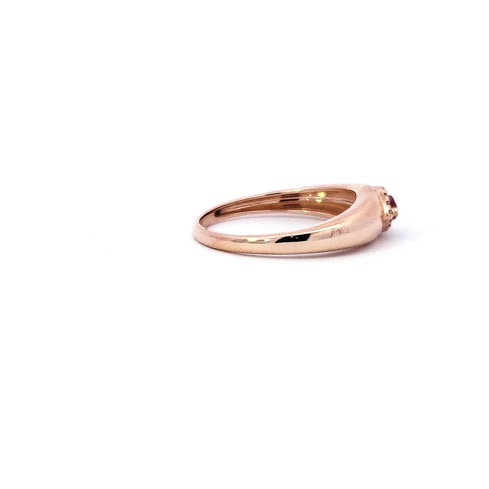 14K Rose Gold Marquise Ruby and Diamond Ring