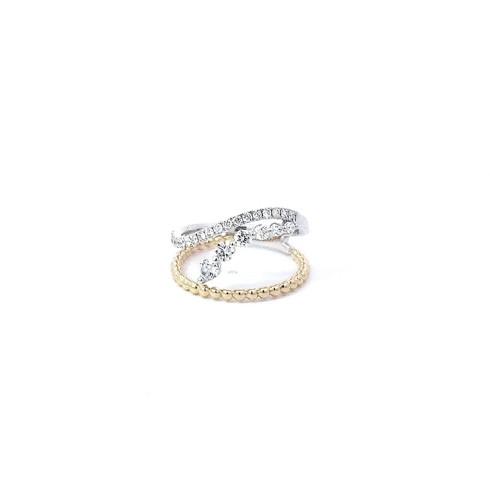 14K Yellow and White Gold cttw Diamond Ring