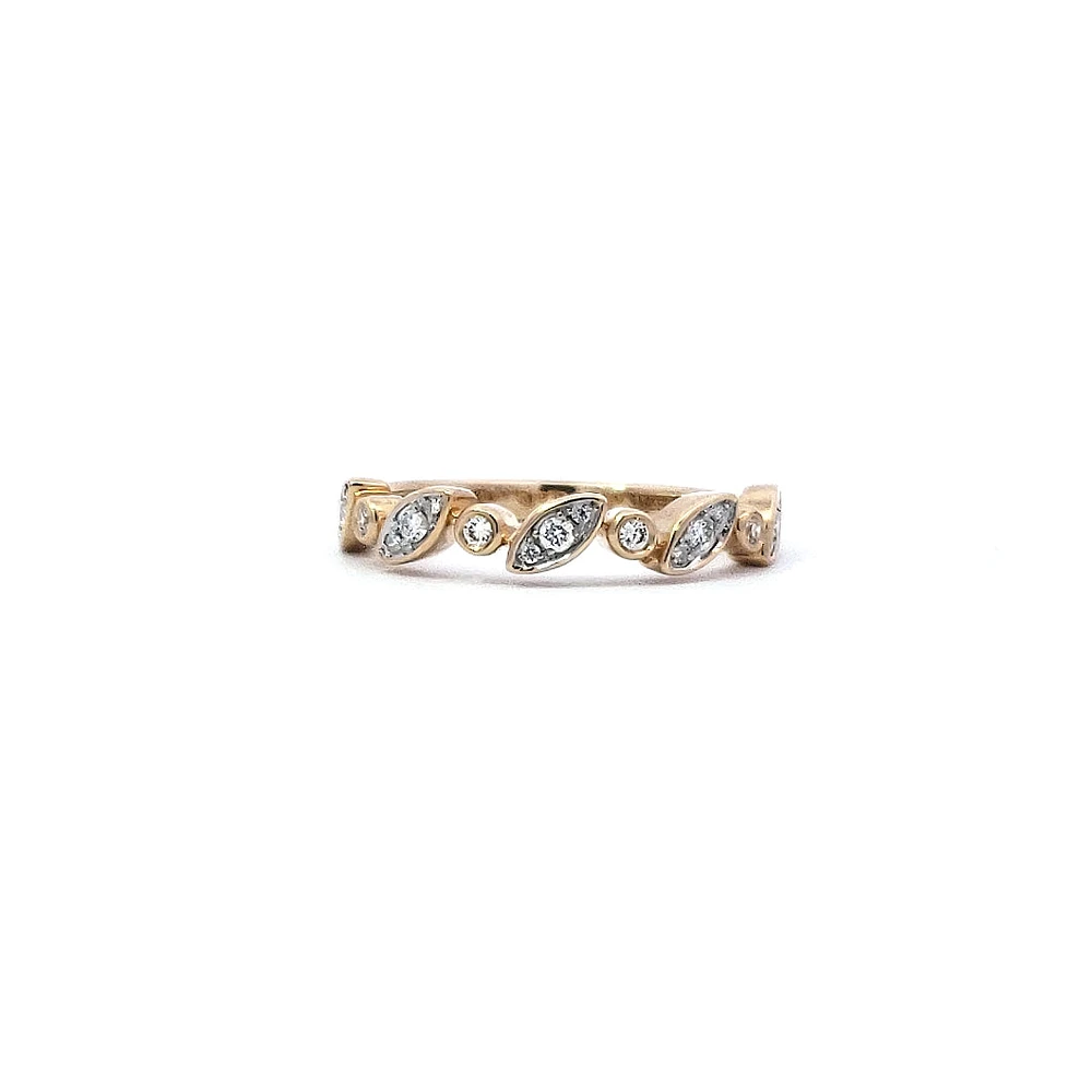 14K Yellow Gold 0.19 cttw Diamond Ring