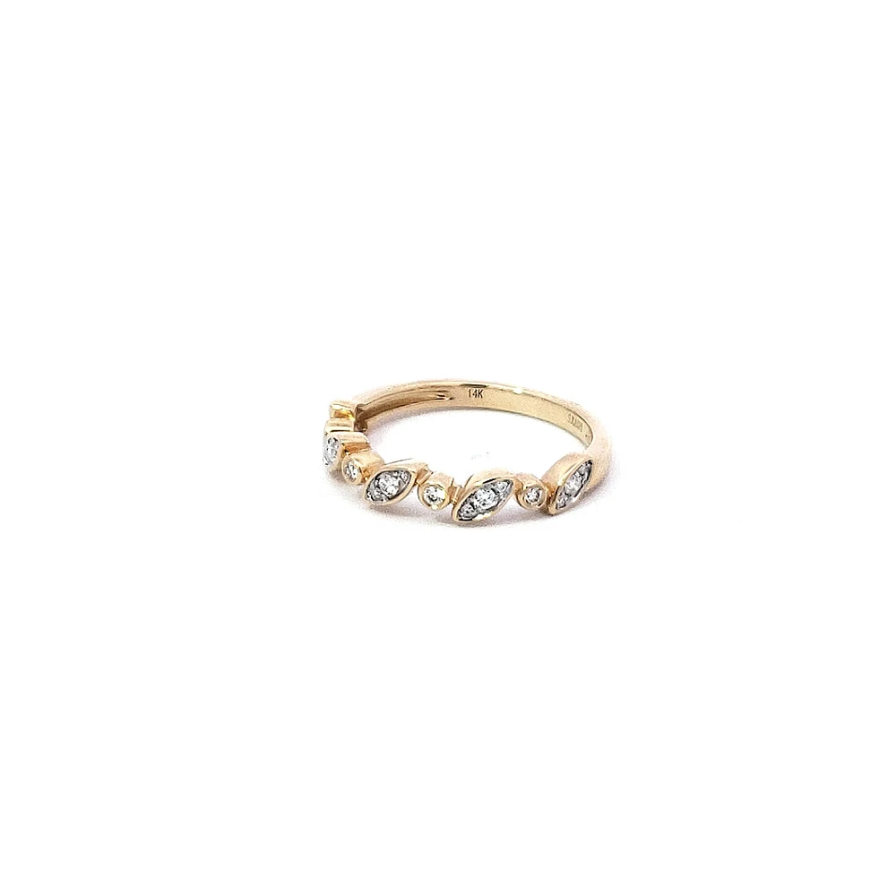 14K Yellow Gold 0.19 cttw Diamond Ring
