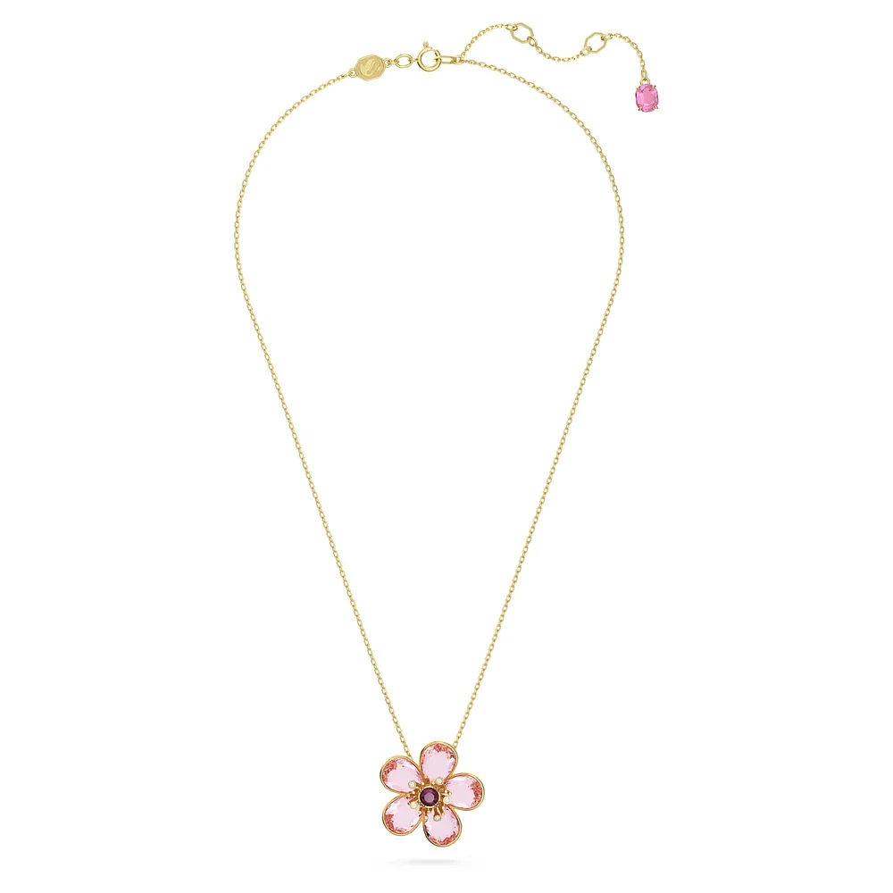 Swarovski Idyllia Florere pendant Flower, Small, Pink, 18k gold plated - 5657875