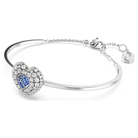 Swarovski - Hyperbola bangle, Heart, Blue, Rhodium plated - 5680393