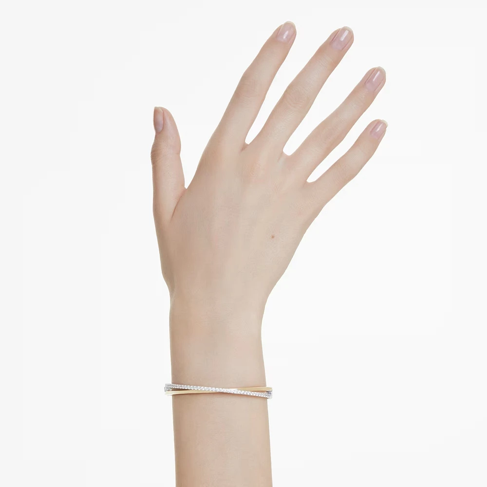 Swarovski - Hyperbola bangle Round cut, White, Mixed metal finish - 5689720