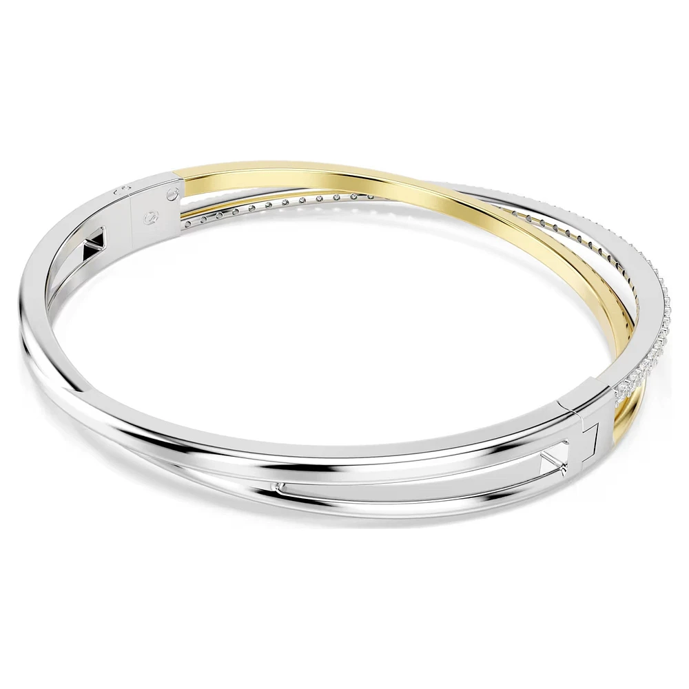 Swarovski - Hyperbola bangle Round cut, White, Mixed metal finish - 5689720