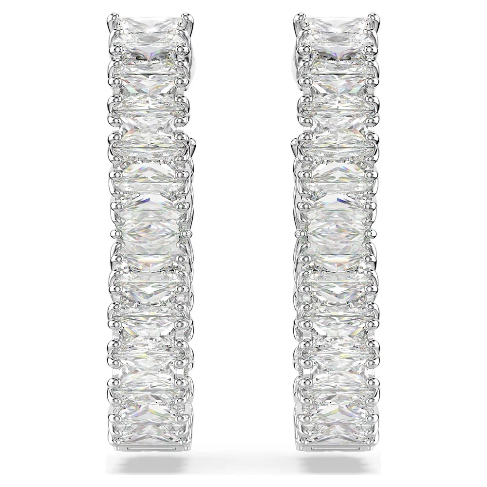 Swarovski - Hyperbola hoop earrings, Infinity, White, Rhodium plated - 5684047