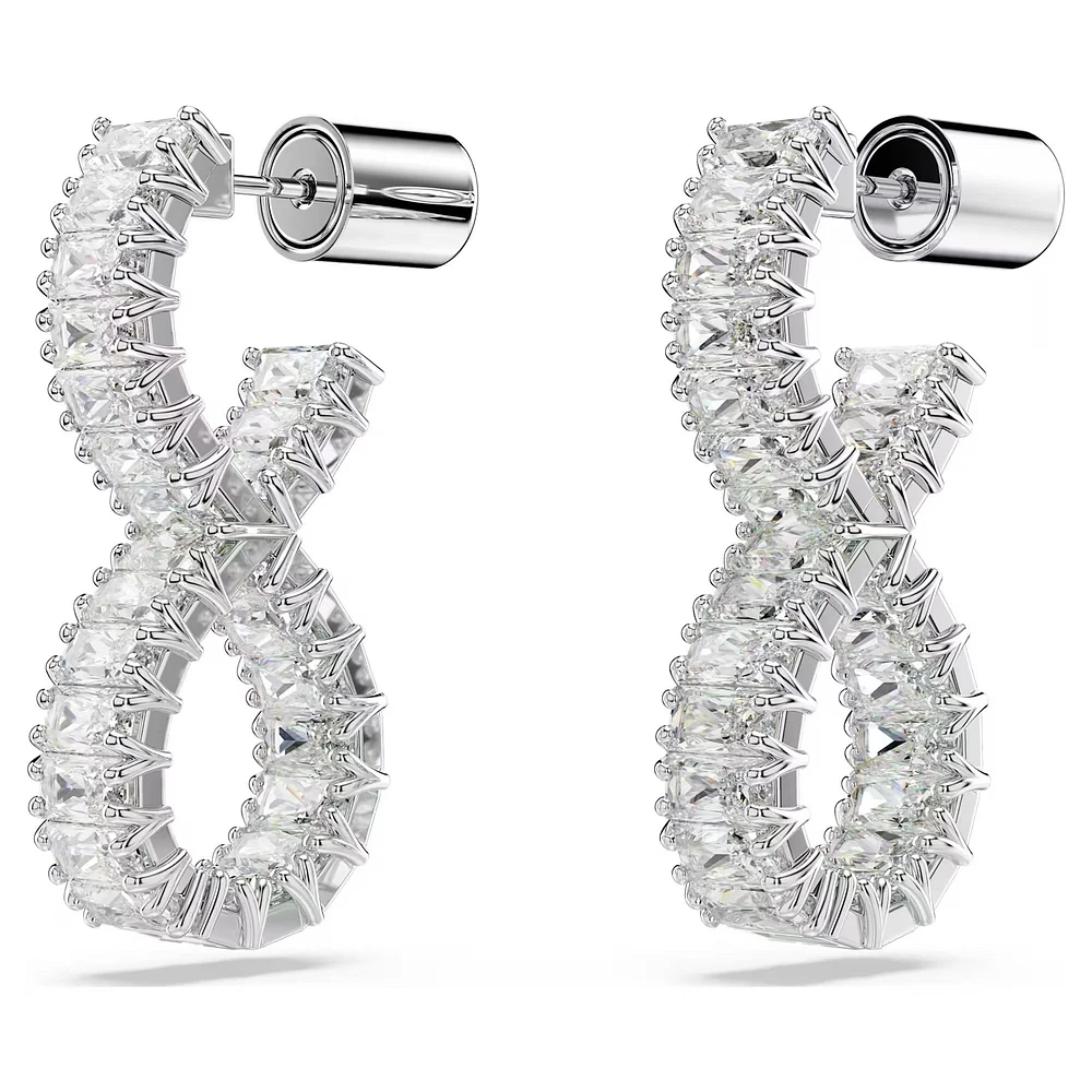 Swarovski - Hyperbola hoop earrings, Infinity, White, Rhodium plated - 5684047