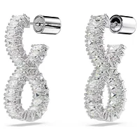Swarovski - Hyperbola hoop earrings, Infinity, White, Rhodium plated - 5684047