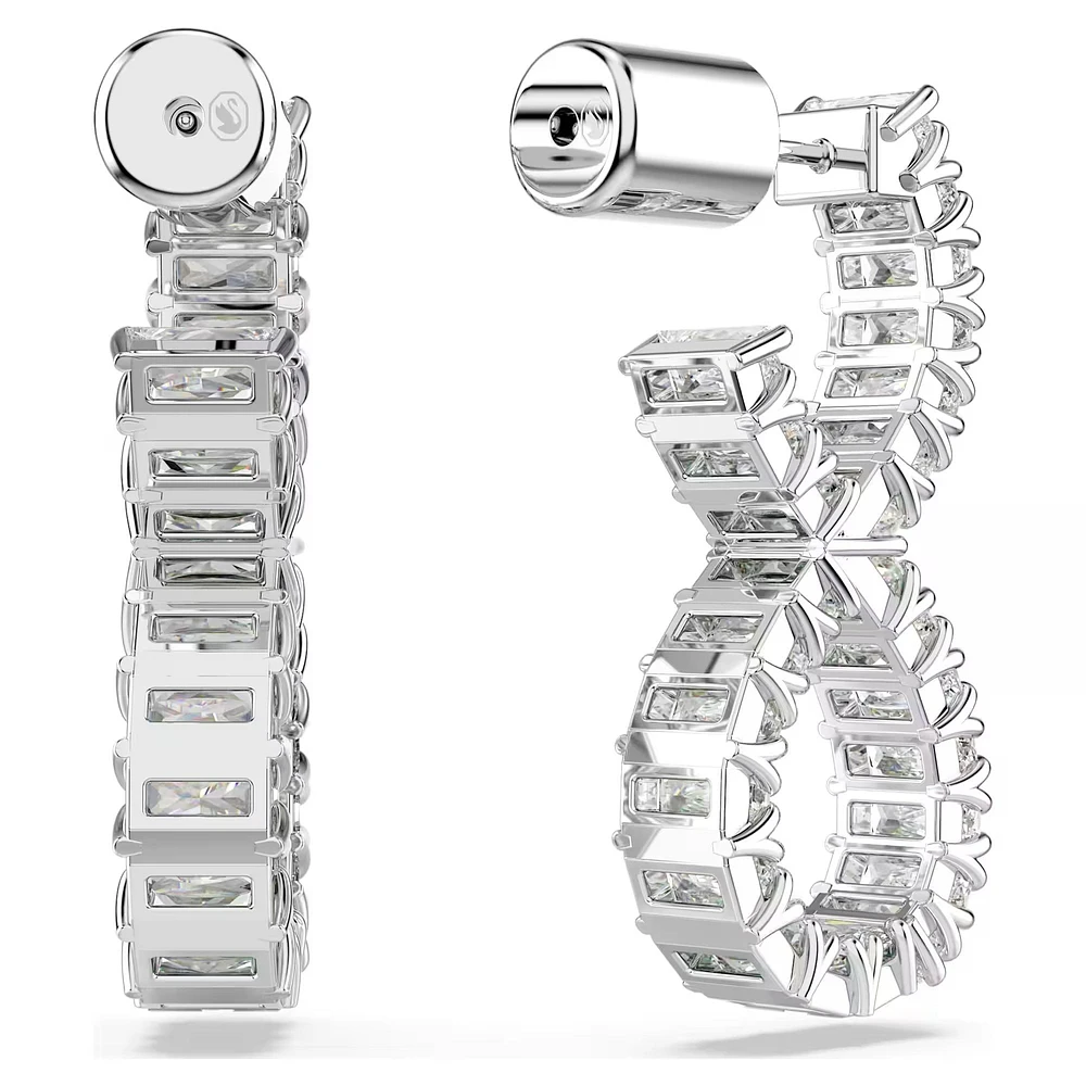Swarovski - Hyperbola hoop earrings, Infinity, White, Rhodium plated - 5684047