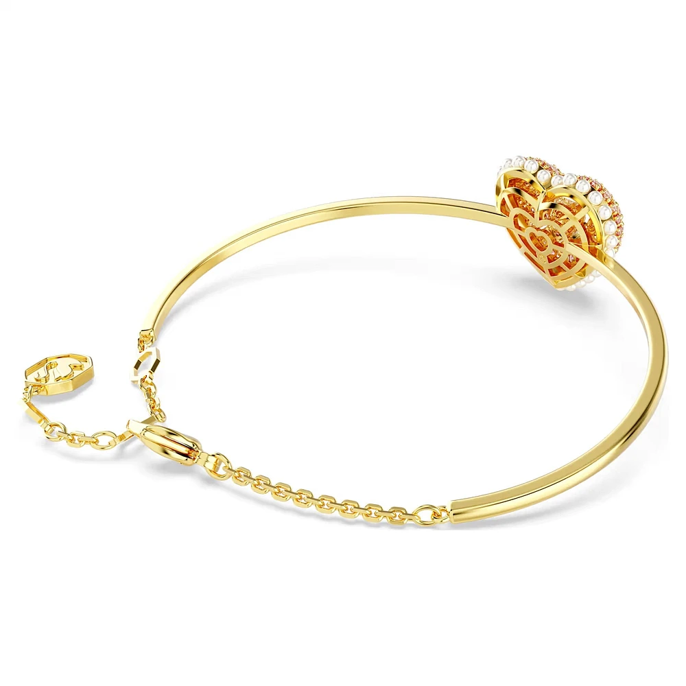 Swarovski - Hyperbola bangle, Heart, Pink, Gold-tone plated 5687258