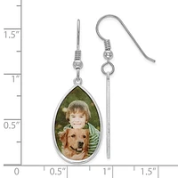 Sterling Silver/Rhodium-plated Teardrop Picture Jewelry Earrings - MADE TO ORDER
