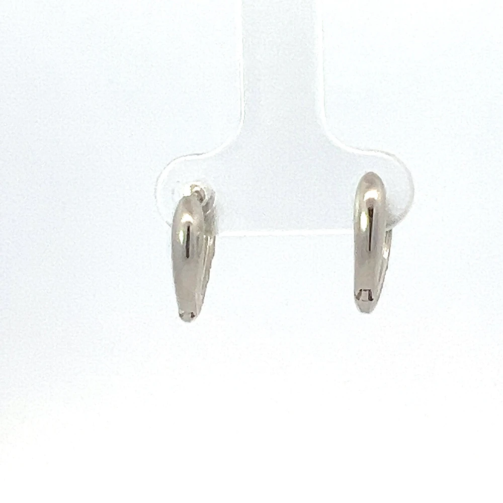 925 Silver Earrings Cubic Zirconia Heart Shaped Huggies