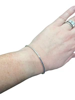 14K White Gold Sapphire and Diamond Bracelet - 7"