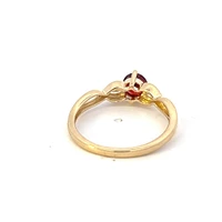 10K Yellow Gold 0.55cttw Garnet and 0.015cttw Diamond Ring