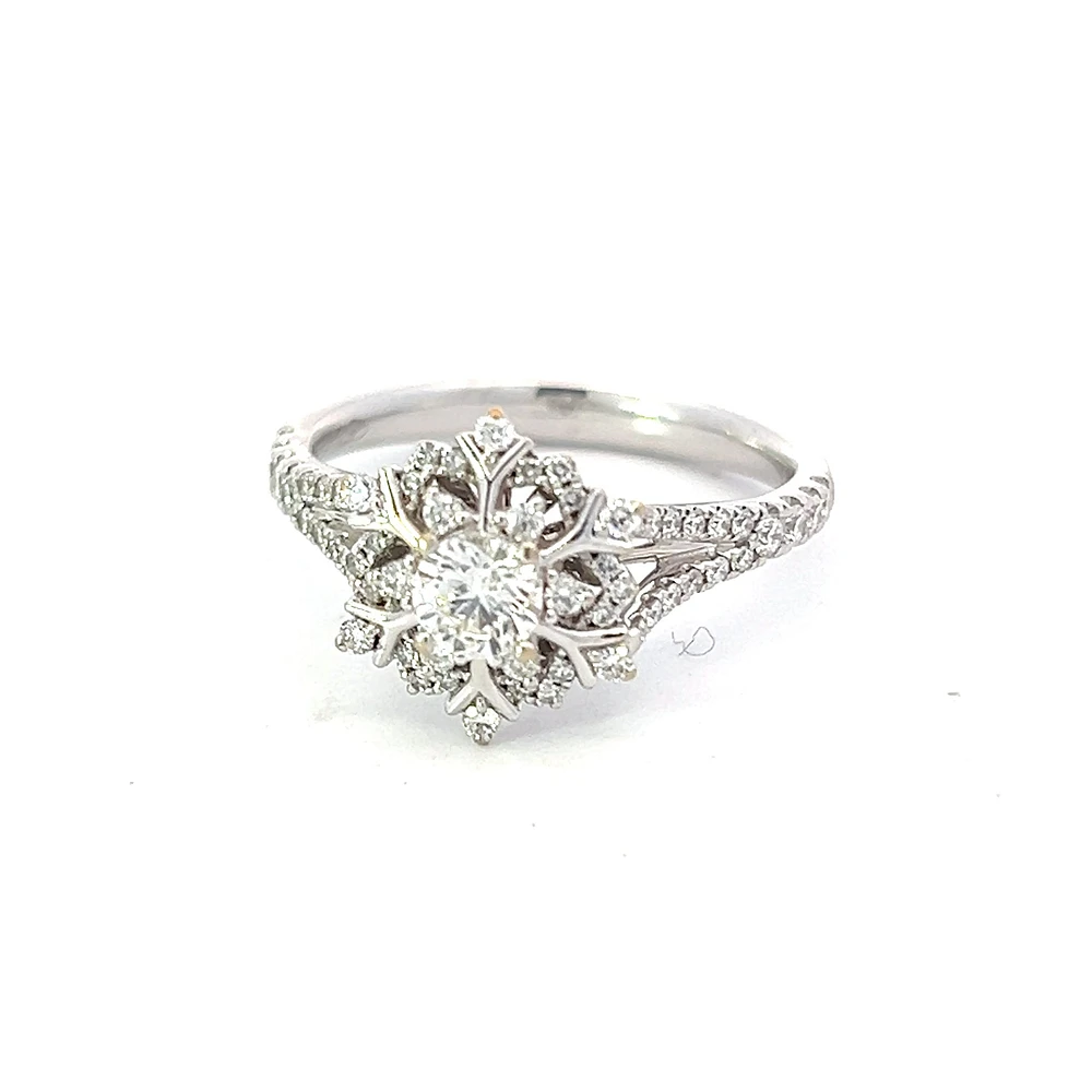 Previously Loved - Enchanted Disney Elsa 0.63 CT. T.W. Diamond Snowflake Engagement Ring 14K White Gold