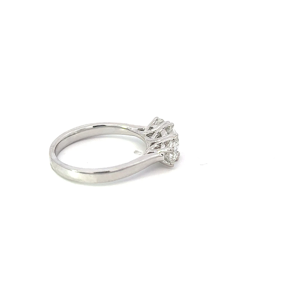 18K White Gold 1.25cttw Lab Grown Diamond 3 Stone Engagement Ring
