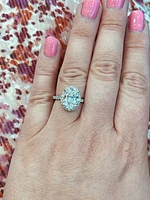 14K White Gold 3.54cttw Lab Grown Oval Cut Diamond Ring - /