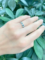 Tracking - 10K White Gold Sapphire & Diamond Band