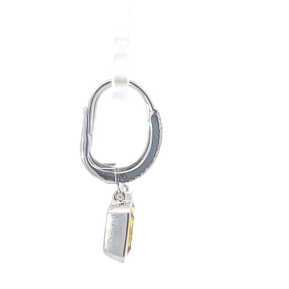 14K Gold Citrine and Diamond Dangle Earring