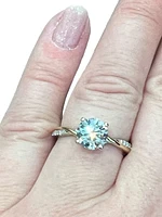 14K White & Yellow Gold 1.60cttw Lab Grown Round Brilliant Cut Diamond Ring