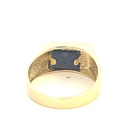 10K Yellow Gold Diamond and Lapis Lazuli Gents Ring