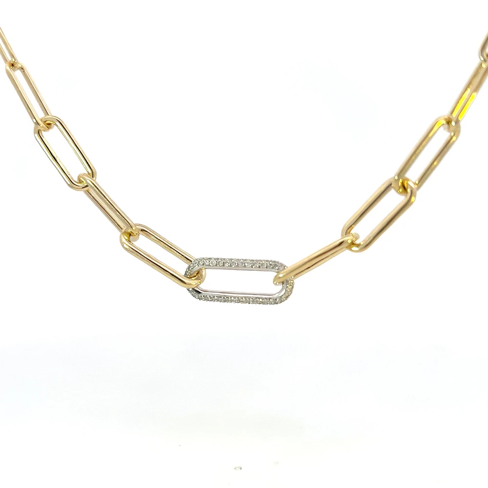10K Yellow Gold 0.82 cttw Diamond Necklace - 18"