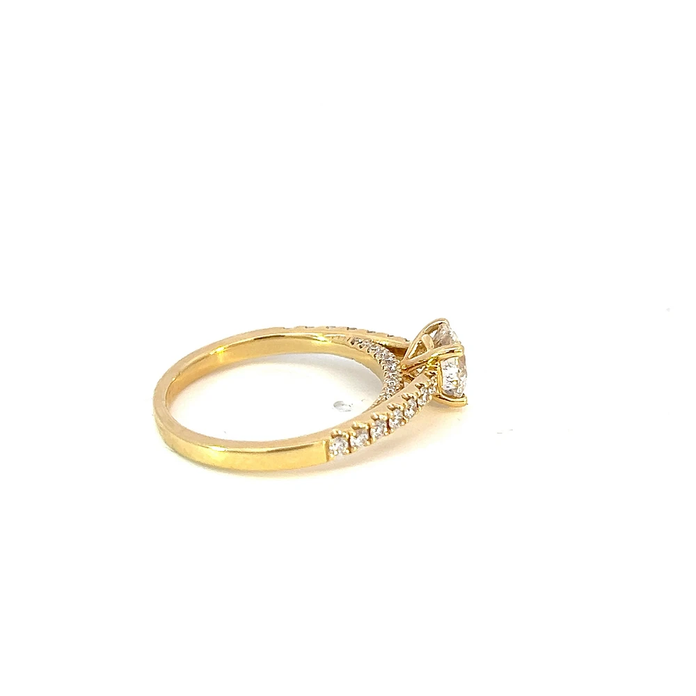 18K Yellow Gold 1.28cttw Round Lab Grown Diamond Solitaire Engagement Ring