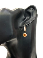 14K Yellow Gold Citrine and Diamond Dangle Earring