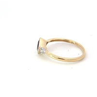 10K Yellow Gold  Created Alexandrite and Diamond Ring, size 7