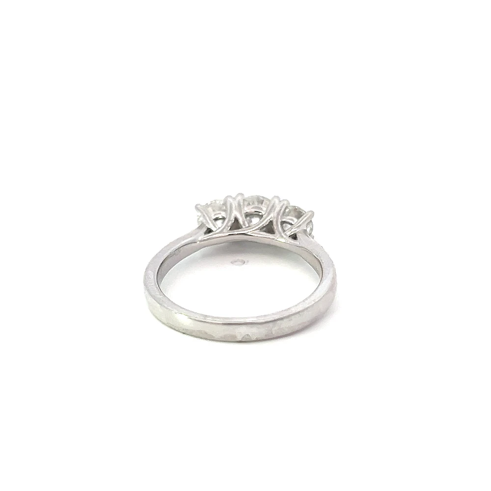 18K White Gold 1.25cttw Lab Grown Diamond 3 Stone Engagement Ring