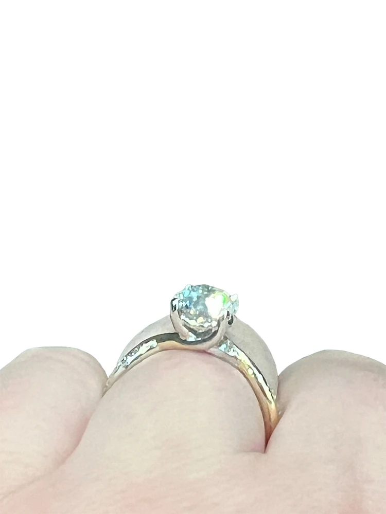 14K White & Yellow Gold 1.60cttw Lab Grown Round Brilliant Cut Diamond Ring
