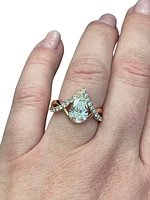 14K Rose Gold 2.17cttw Lab Grown Pear Cut Diamond Ring