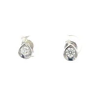 10K White Gold 0.15cttw Round Brilliant Cut Canadian Diamond Earrings