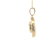 10K Yellow Gold Peridot and Mother of Pearl Pendant - 18 inches