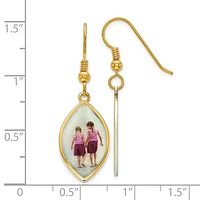 Sterling Silver/Gold-plated Elipse Picture Jewelry Earrings - MADE TO ORDER