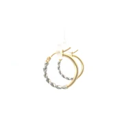 10K Yellow and White Gold Earrings