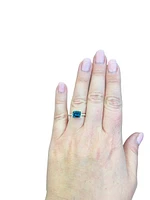 14K Yellow Gold  1.28cttw Blue Topaz and 0.14cttw Diamond Ring - Size 6
