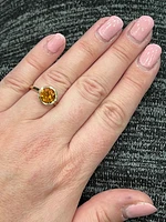 14K Yellow Gold 2.35cttw Citrine and 0.09cttw Diamond Ring - Size 7