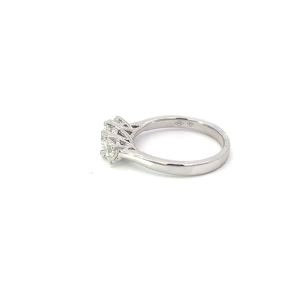 18K White Gold 1.25cttw Lab Grown Diamond 3 Stone Engagement Ring