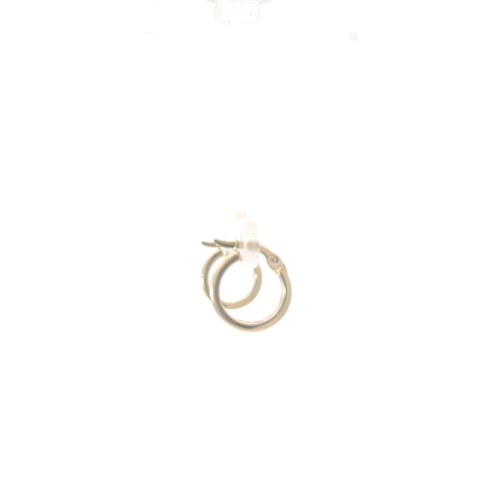 10K Yellow Gold Enamel Hoop Earrings