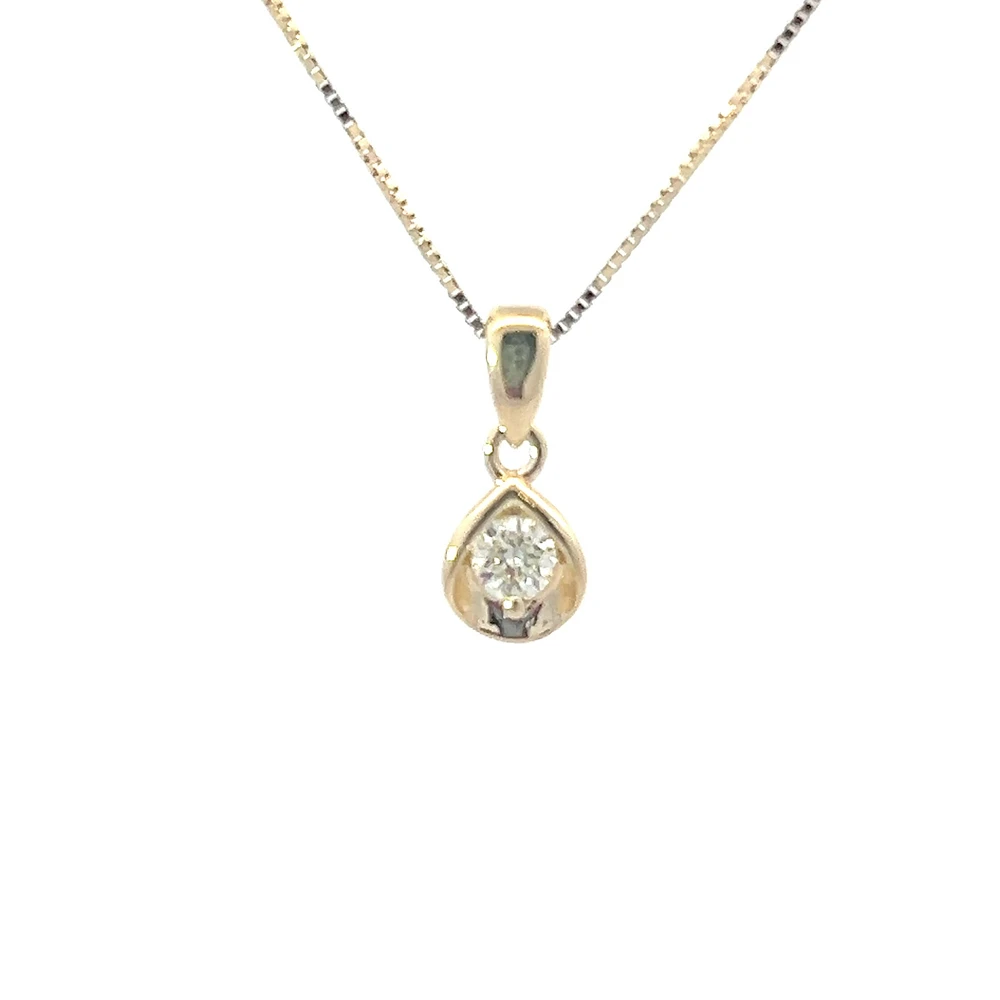 10K Gold cttw Canadian Diamond Solitaire Necklace